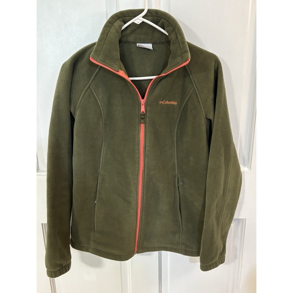 Columbia Women's Fleece Jacket Full Zip Olive Green Size Small